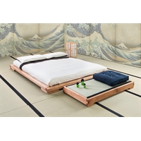 Handcrafted Japanese solid wood bed - Yama