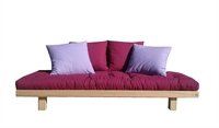 Handcrafted wooden sofa bed with futon - Organic  Wood